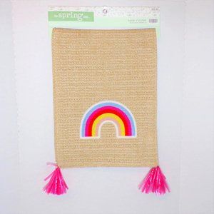 The Spring Shop Rainbow Table Runner Brown Pink Tassels Festive Tableware 72"